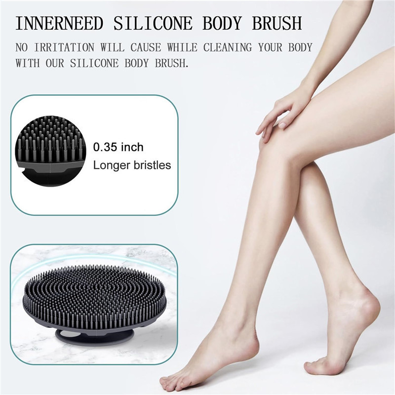 Soft Silicone Body Scrubber Shower Brush Handheld Cleansing Skin Brush, Gentle Exfoliating And Lather Well Bath Brushes Cepillo De Ducha Exfoliante Co
