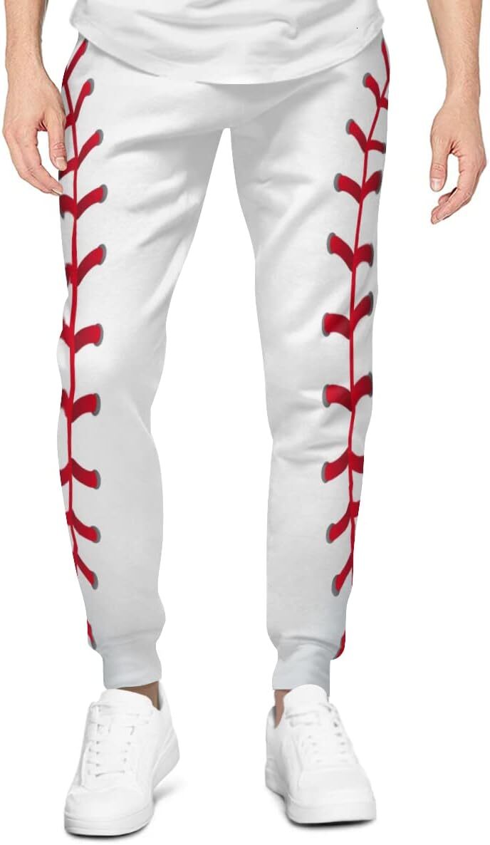 Free shipping Sweatpants Mens Baseball Lace Print 3D Printed Patterned Pants Loose Lightweight Yoga For Workout Gym Running Sweat Trousers Y2K