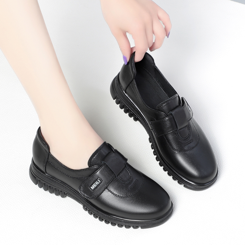 2025 NEW Genuine AIYUQI Leather Spring Comfortable Large Size Non Slip Mom Ladies Casual Shoes Women af