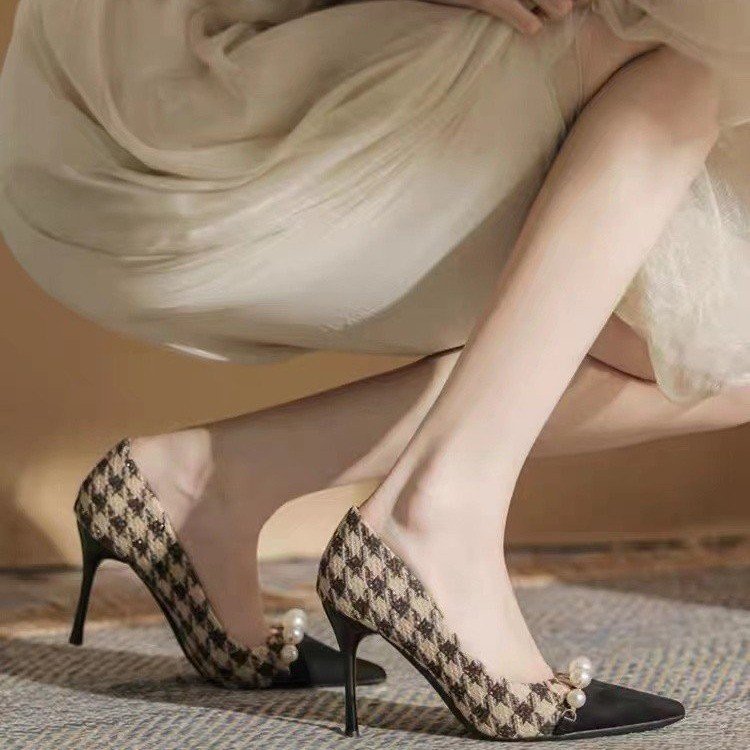 New Woman Pumps Designer Metal New Pointed Stiletto Shallow Mouth Single High Heels Women Party Shoes 1ea4