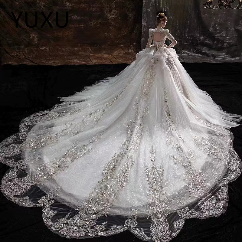 Luxury Pearls Beaded Mermaid Wedding Dresses new crystals Train African Bridal Dress Off the Shoulder Formal Occasion Gown Plus Size Princess Bridal G