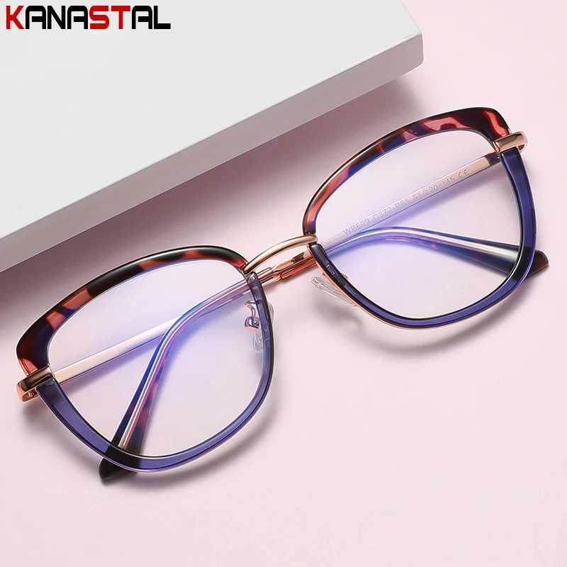 Prescription glasses female reading glasses optical glasses Myopia computer glasses metal blue light blocking cat eye glasses frame M240902