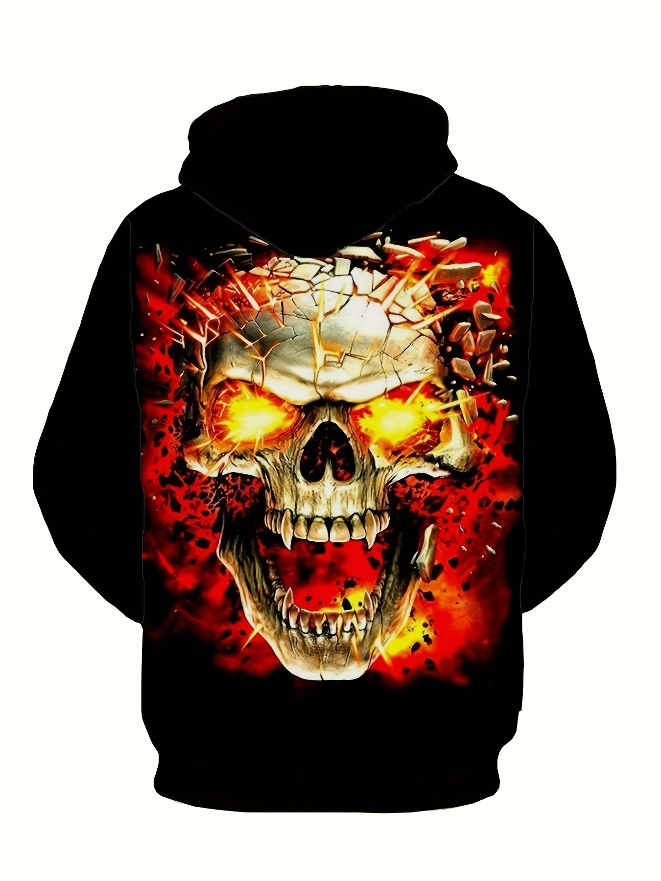 PLUS SIZE Men's Halloween Style Hoodies, Comfy Casual Slightly Stretch Tops, Men's Clothing