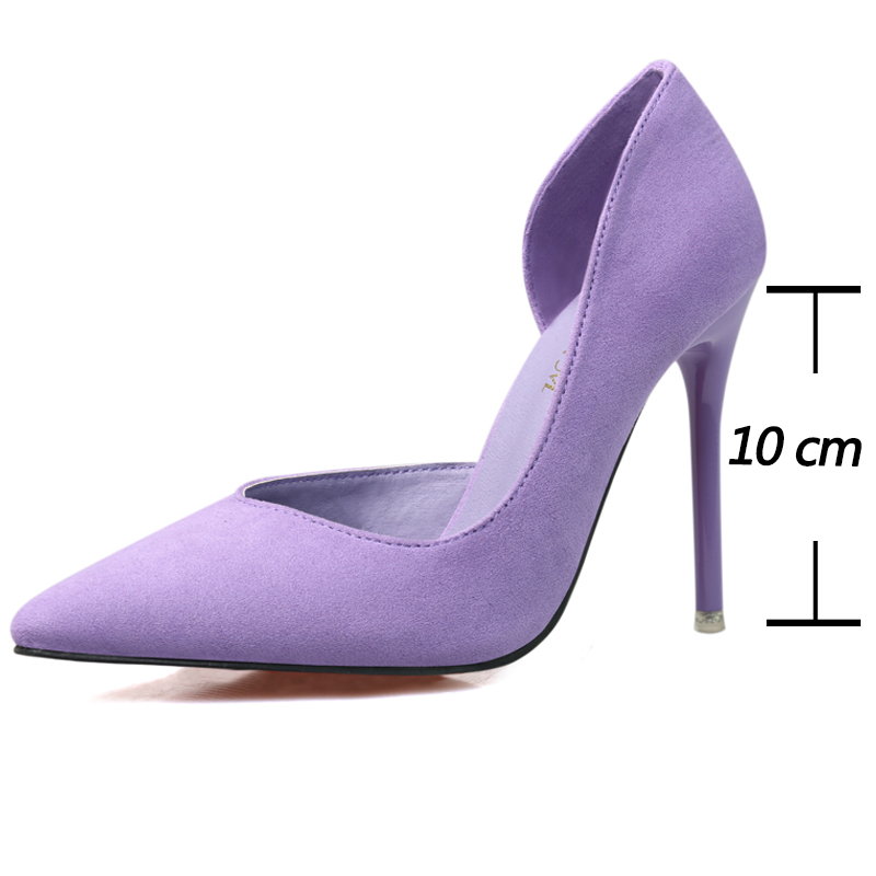 2023 New Woman Pumps Suede Women Heels Stiletto Fashion Office Shoes Pumps Sexy High Heels 10 Cm Ladies Shoes Women's Pumps