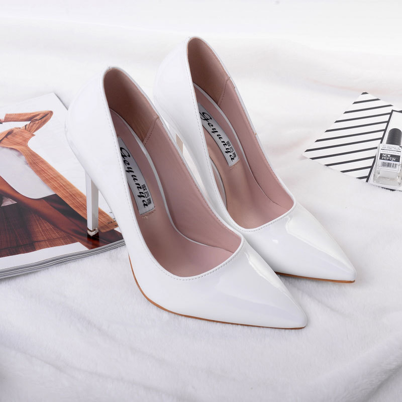 2025 NEW Pointed Classic Toe Stiletto Office Women Patent Leather High Heels Fashion Ladies Party Wedding Shoes Slip on Pumps Woman