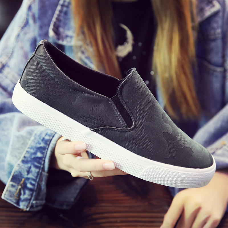 Casual Fashionable Men's Loafers Camouflage One Pedal Lazy Thick Canvas Mens Shoes a44 edd3