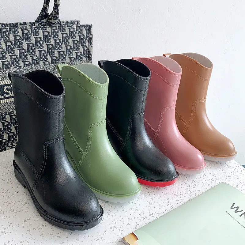 Fashion Rain Outdoor Waterproof Casual Women Boot Comfort Slip on Kitchen Work Boots Botas Agua Mujer 2024 b4e5 s