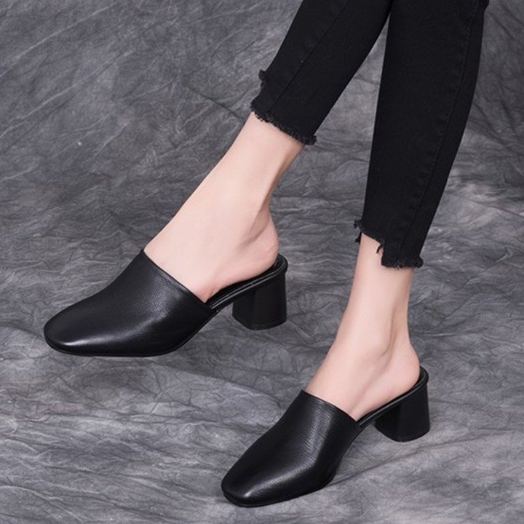 2021 New Sexy Slippers Women Square heel Sandals Mules Summer Shoes Woman Flip pssgb56 8357
