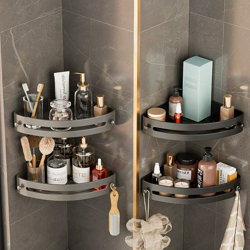 Bathroom corner shelf Bathroom corner shower gel Bathroom supplies storage rack Multi layer storage decoration rack 240902