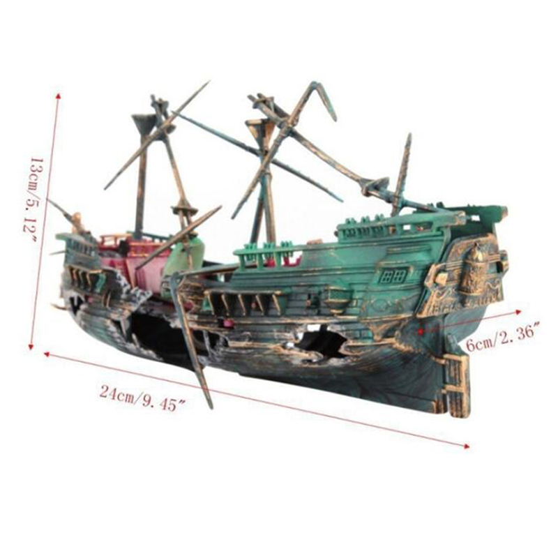 Large Aquarium Decoration Boat Aquarium Ship Air Split Shipwreck Fish Tank DIY And Home Decorating
