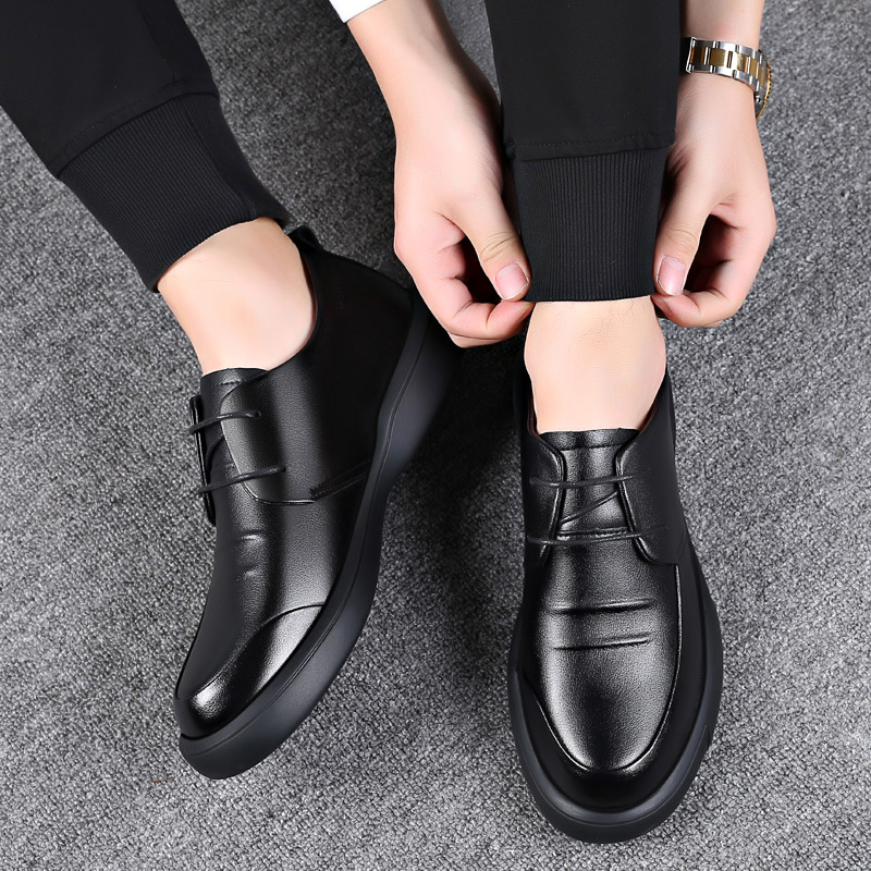 Cow Quality Men's Soft Dress Extra Size Point New Toe Man Split Leather Shoes 2021 New f695