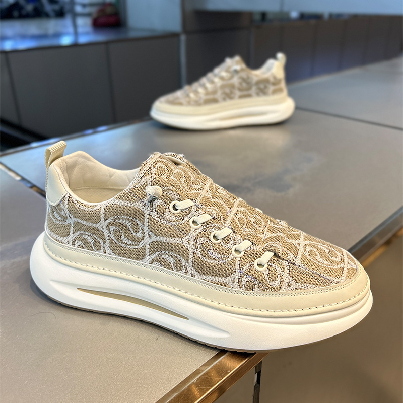 Men Sports Slip On Lace Up Low Top Breathable Versatile Running Shoes fashion