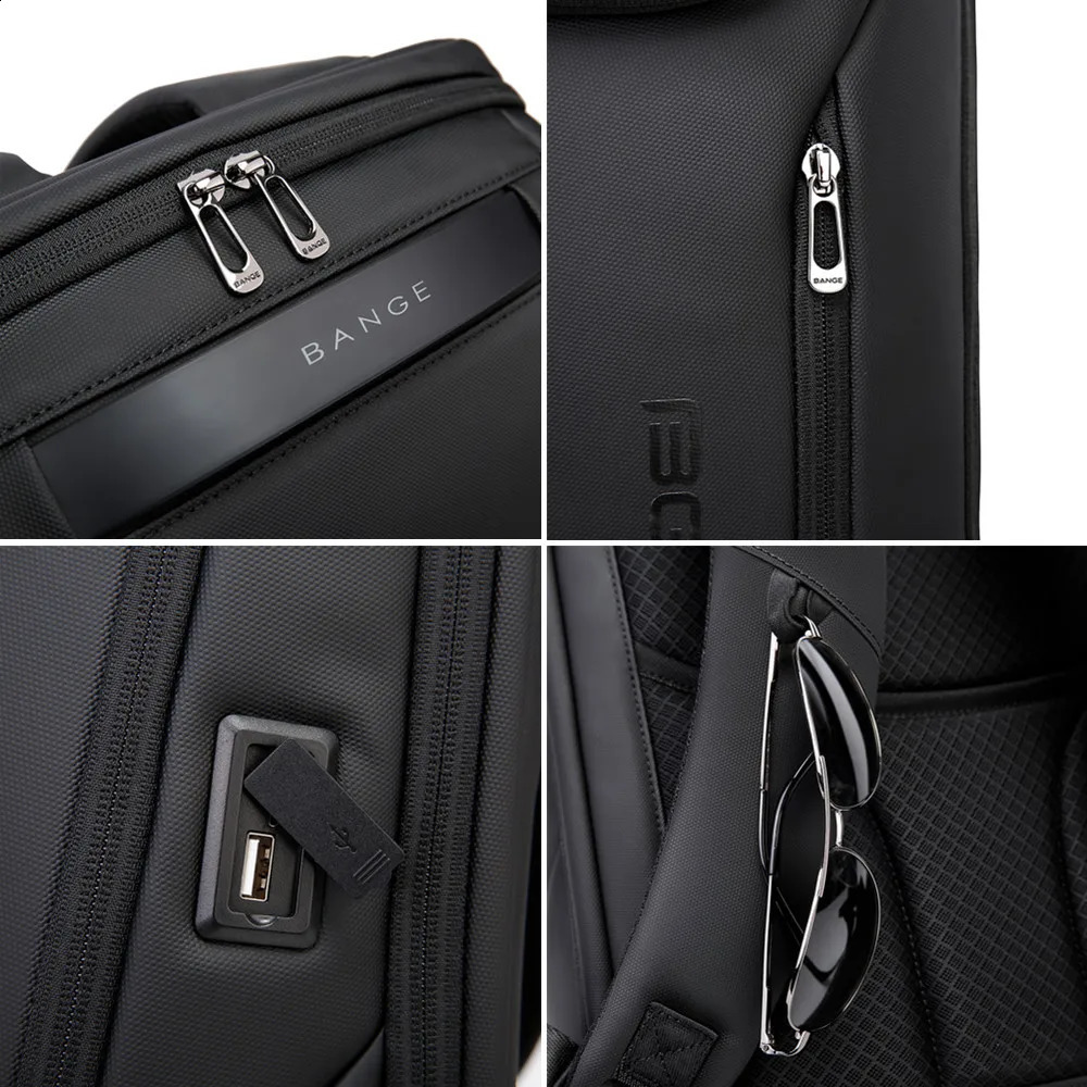 BANGE waterproof multi purpose laptop backpack 15 6 inch USB charging shock resistant business briefcase suitable for both men and women 240902