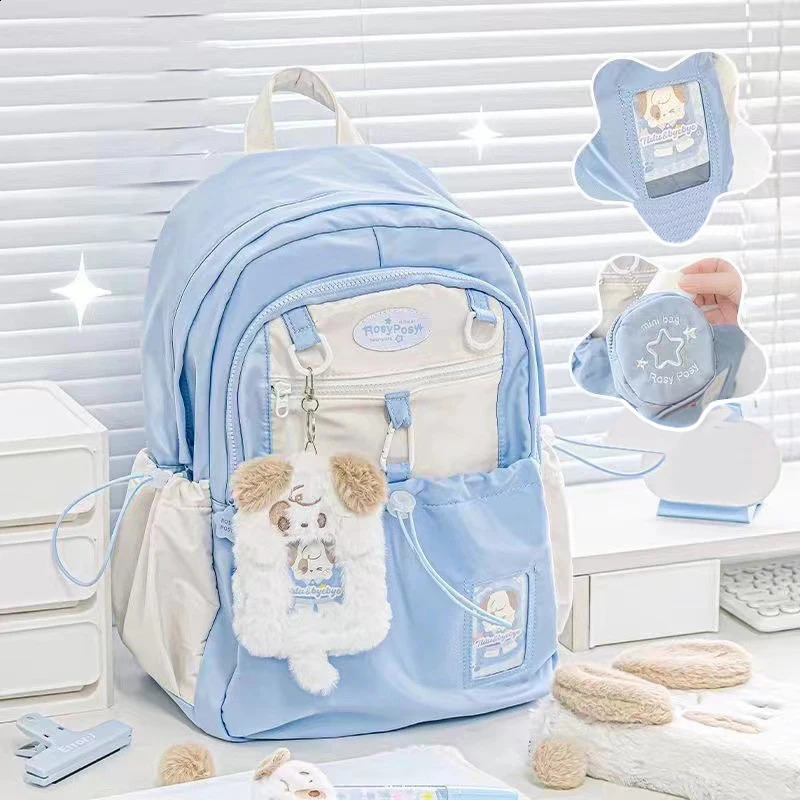 Sweet Cute Girls Student Backpack Fashion Hand held Large New Book Y2K Korean Travel Womens Shoulder Bag 240902