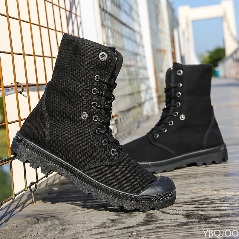 men Outdoor shoes thick-soled high-top canvas shoes men flip fashion sports shoes 2022