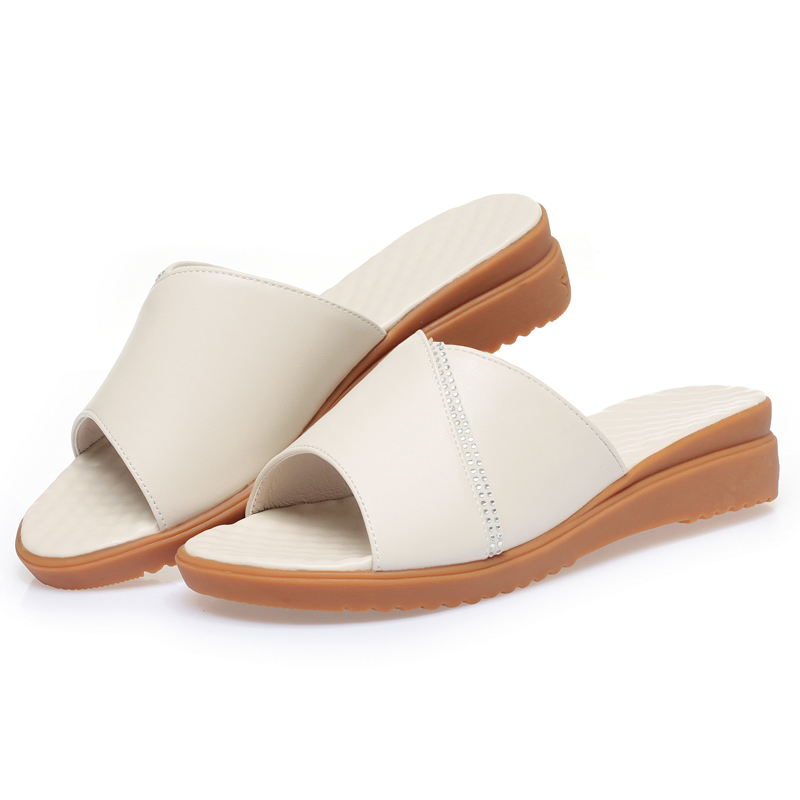 2025 NEW Slippers AIYUQI Summer New Genuine Leather Non slip Slides Thick Bottom Large Size Women Sandals cc