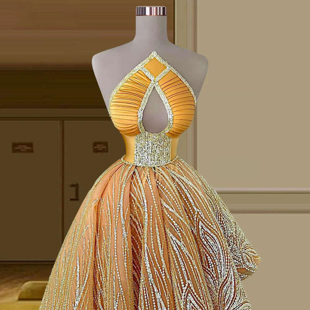 New Design Arabic Dubai High Low Lace Evening Dresses Sleeveless Open Front Women Formal Gown 0220