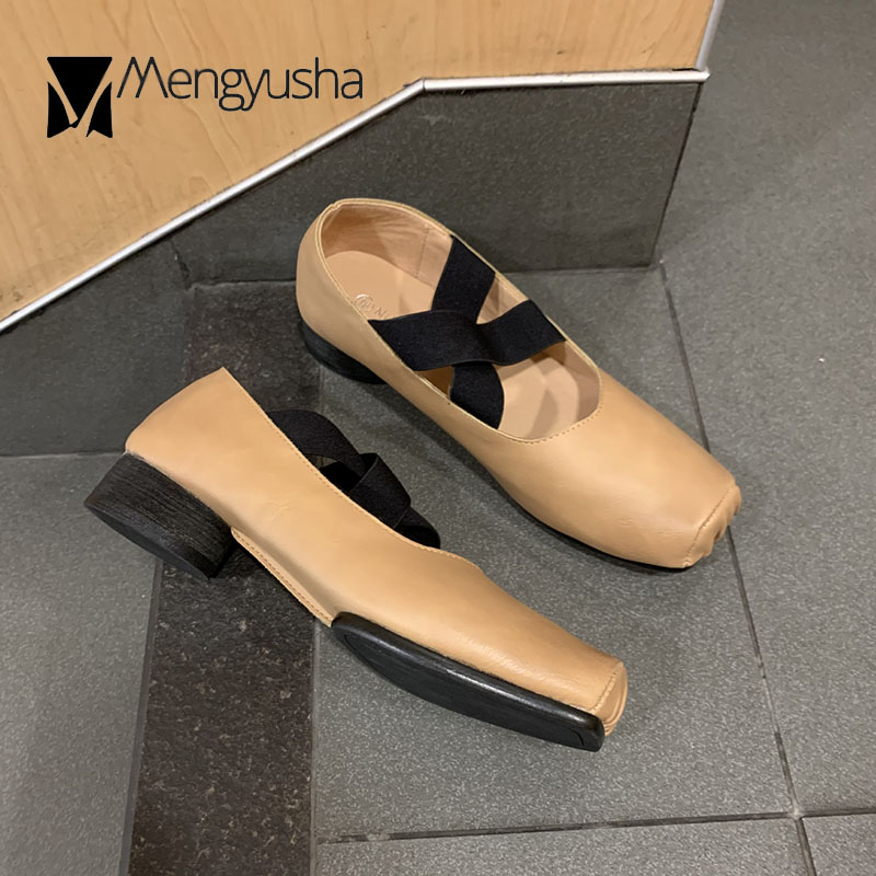 2023 Cross 2adc0 Elastic band ballet flats woman designer for women heels loafers retro square toe grandma shoes femme moccasins