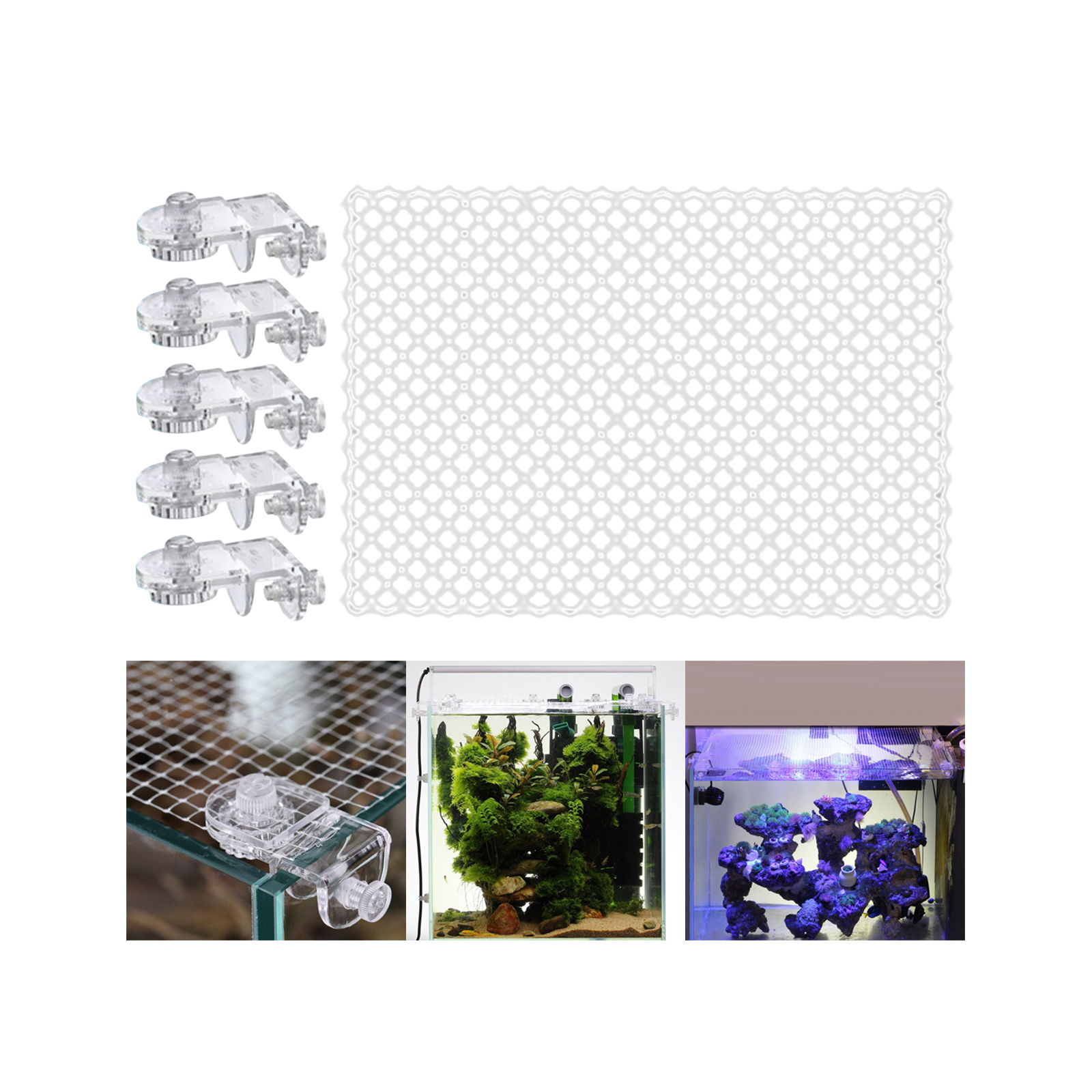 Aquarium Screen Net Mesh Fish Tank Anti-Jumping Net Covering Replacement Mesh Netting Fish Tank Covering Replacement Net