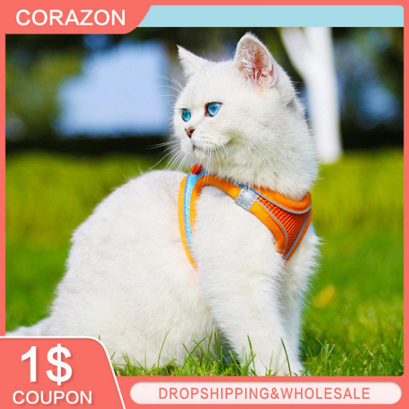 XXS-L Cat Harness Leash Set Escape Proof Kitten Harness For Cat Small Dog Breathable Puppy Pet Walking Lead Cat Accessories