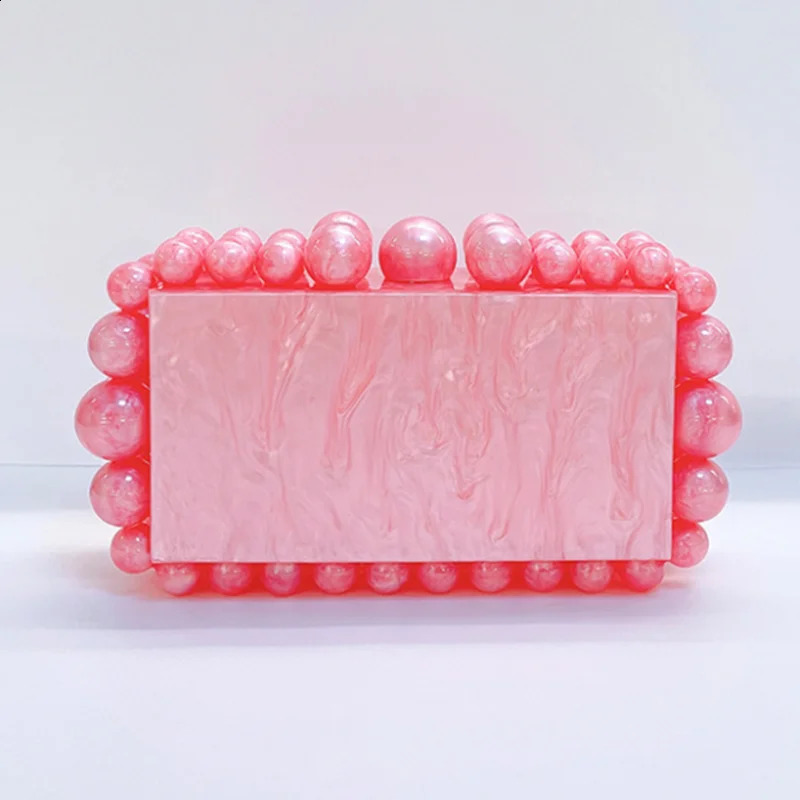 Women Beaded Acrylic Box Evening Bags Elegant Bridal Clutch Purses And Handbags Wedding Party Purse Bag 240828