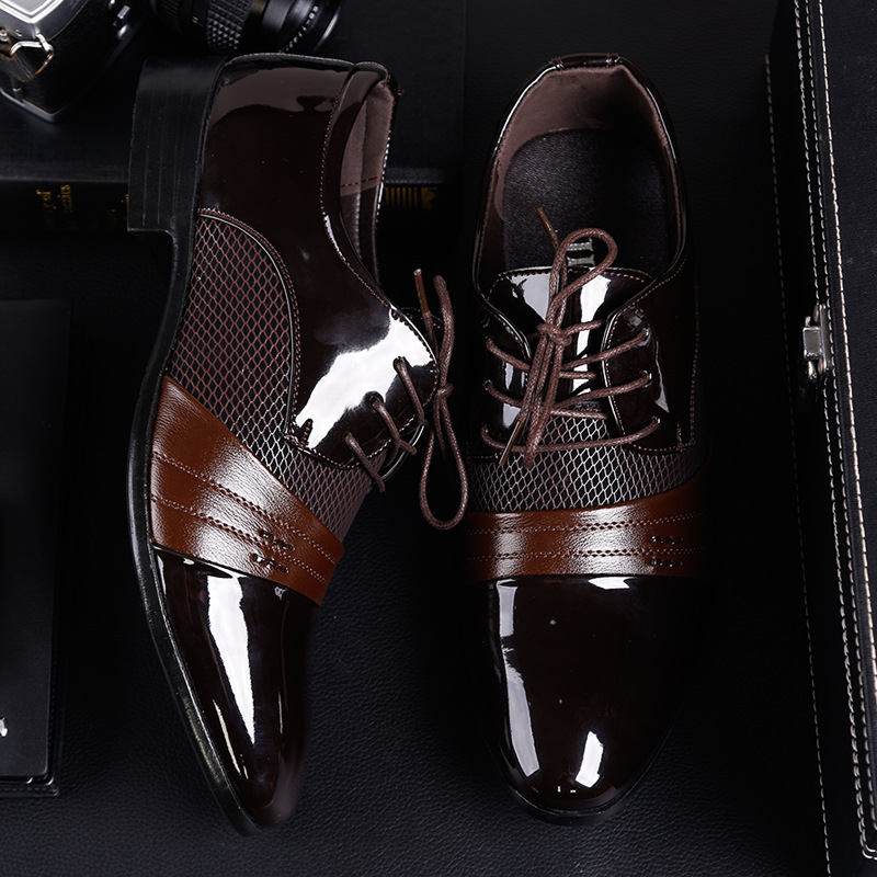 Mens Dress Shoes PU Leather Wedding Oxford Shoes Lace-Up Office Suit Male Formal Shoes Italian Business Shoe Plus Size K260328