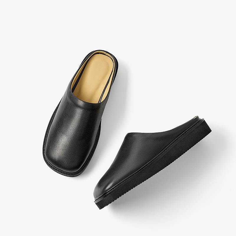 Summer BeauToday Mules New Women Genuine Calfskin Leather Round Toe Concise Outdoor Ladies Flat Slippers High Quality Handmade 36253 13ed