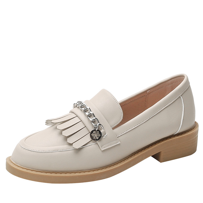 9afa5 new oxford designer chains flats woman fringe small leather shoes metal decoration brogues slip on loafers women