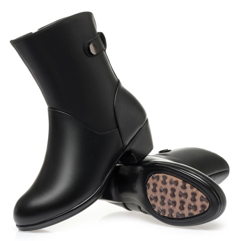 Winter AIYUQI Shoes 2024 New Large Size 41 42 43 Genuine Leather Women Dress Natural Wool Women's Half Boots 50da 's