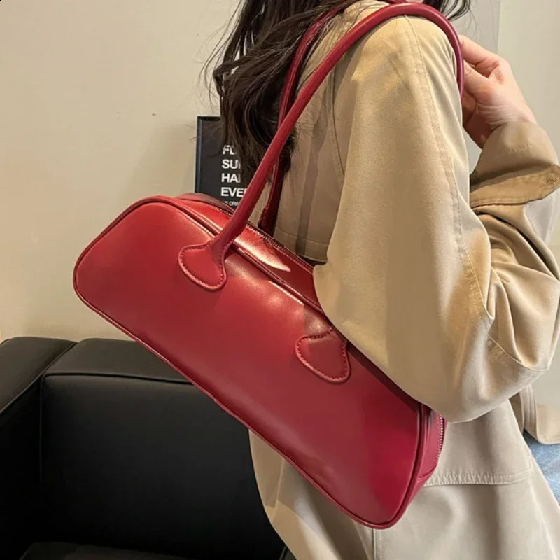 Advanced Sense Retro Pu Zipper Ladies Shoulder Bags Trend 2024 Light for Women Handbag Bolsas Femininas 240902