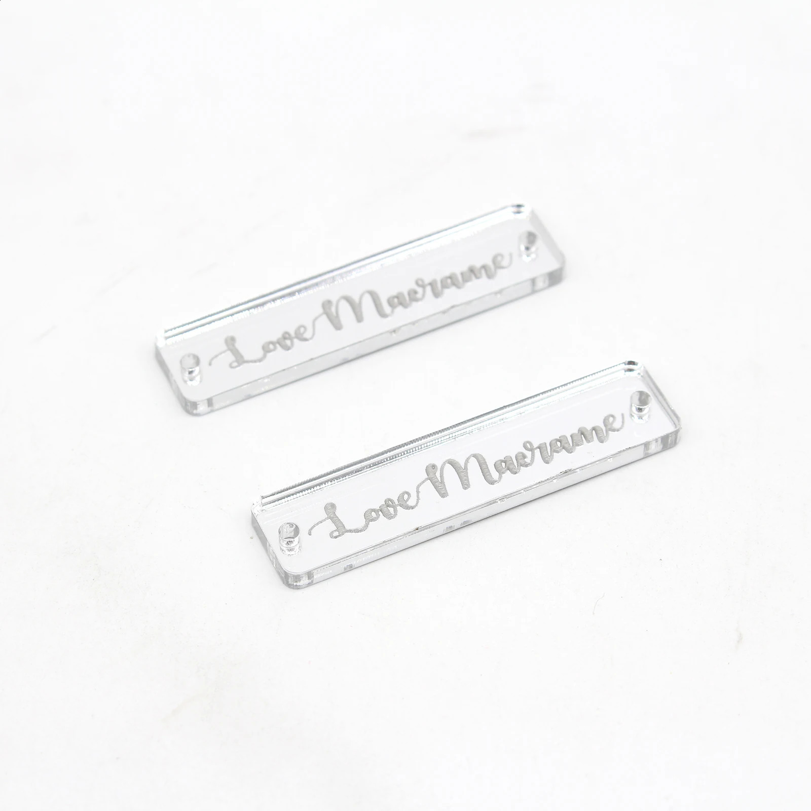 25Pcs Personalized Engraved Acrylic Mirror Tags Clothing Tags Sew On Acrylic Labels Custom For Box Labels Decoration 240902