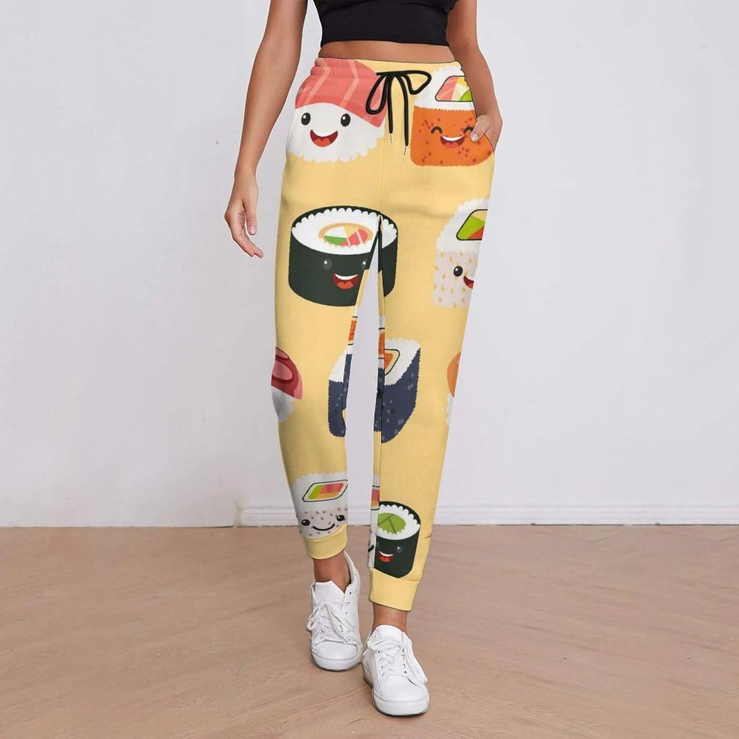 Sweatpants Mens Women 3D Printed Patterned Rice And Vegetable Roll Pants Lounge Drawstring Pajamas With Pockets Sweat Trousers Y2K