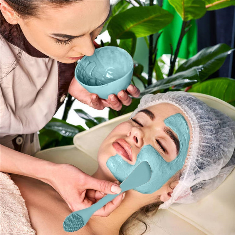 Silicone Face Mask Brush, Face Scrubber for Gentle Exfoliating & Hairless Moisturizers Applicator Tools for Apply Mud, Clay, Charcoal Mixed Mask, Crea
