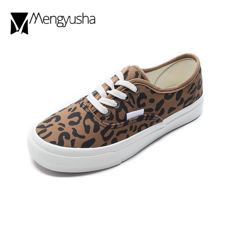 2023 Brand 9e581 Leopard ral Canvas Shoes Woman Lace-Up Sneakers Rubber Sole Flats Platform Preppy Oxfords College Students Loafers