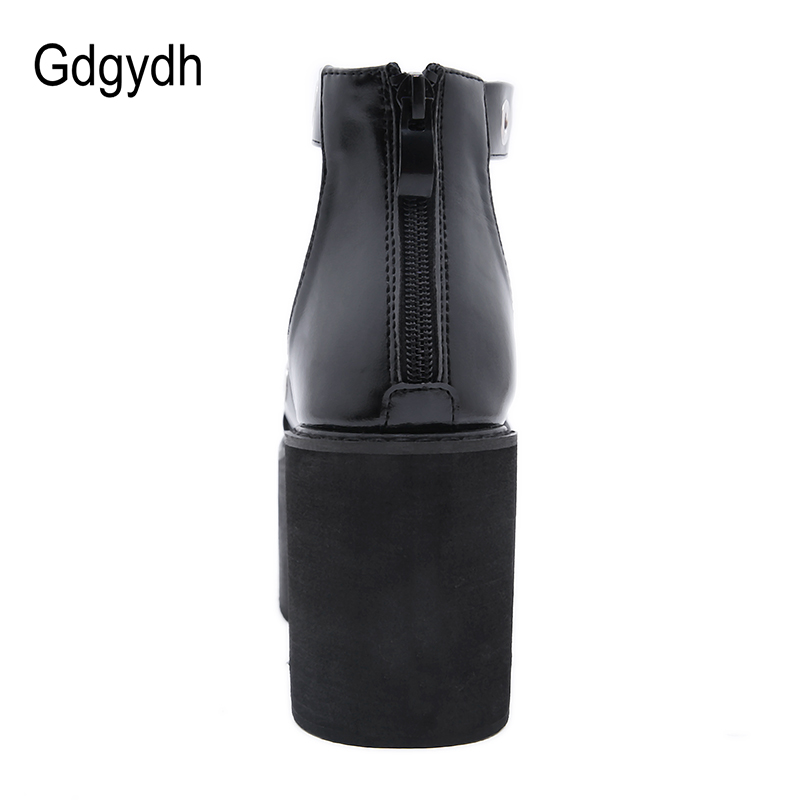 Black Punk Gothic Platform Sandals Open Toe Buckle Strappy Women Summer Shoes Sexy Rivets Thick Heels Footwear Drop Ship