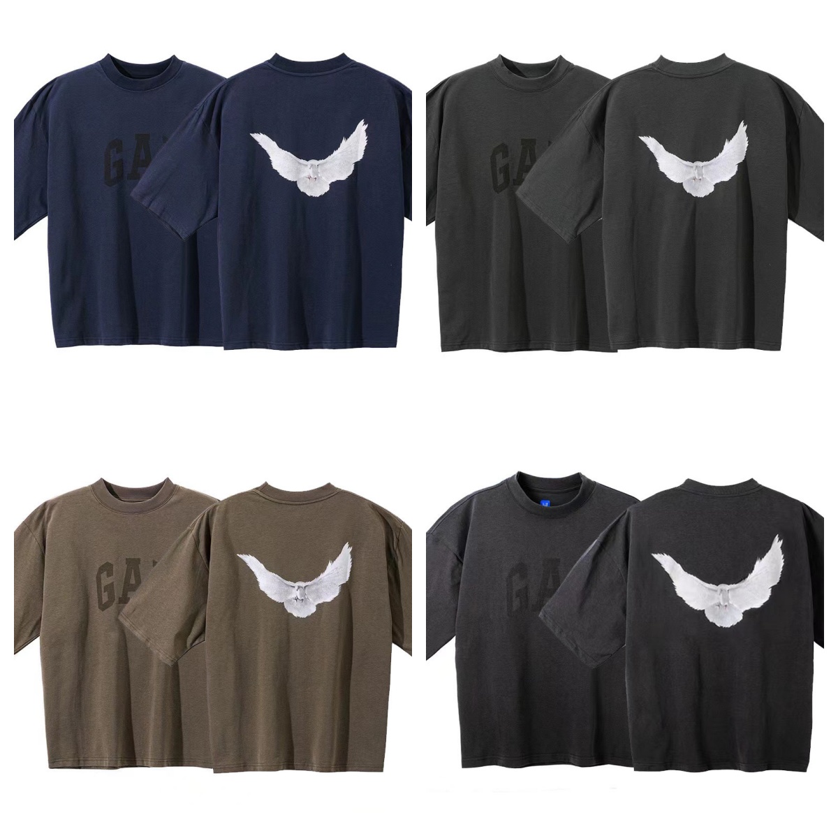 Designer Men's T Shirt Brand Short Sleeve Hoodies Women's Oversized American High Street Dove Loose Couple's Hoodie Asian Size S-XL