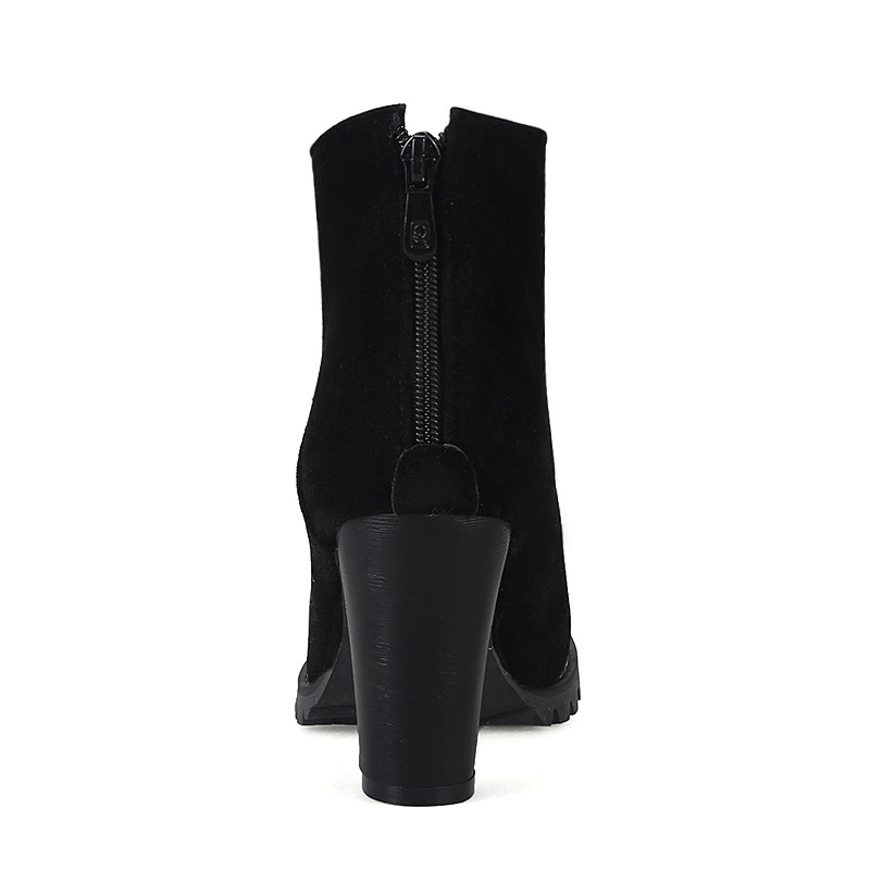 large 2021 sizes 32-43 platform zip up shoes woman high heels black ankle boots women yuj89 468c