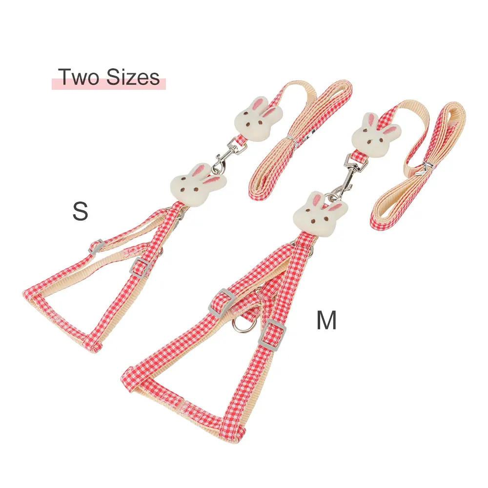 Small Dog Harness and Leash Set,bunny Decoration Safe Pet Dog Vest for Puppy Adjustable Chest Belt，Step-in Harness for Puppy Cat