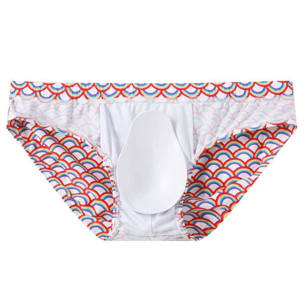 Jockmail Padded Mens Swimsuit Sexy Pocket Bulge Enhanced Push Up Cup Cueca Gay Swimsuit Calzoncillos Hombre Slip EnlargeW240717