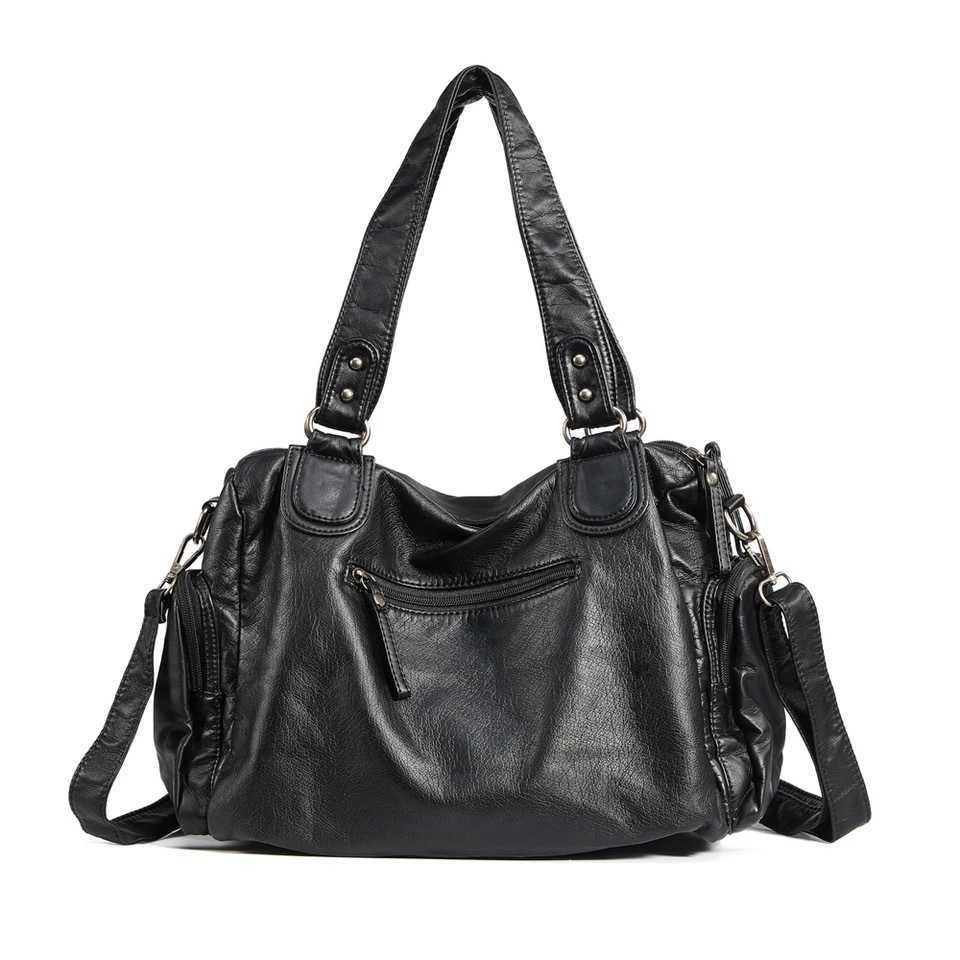 CMM Ladies' washed old Y2K motorcycle large capacity multi pocket Japanese Korean trendy spicy girl shoulder bag 240915
