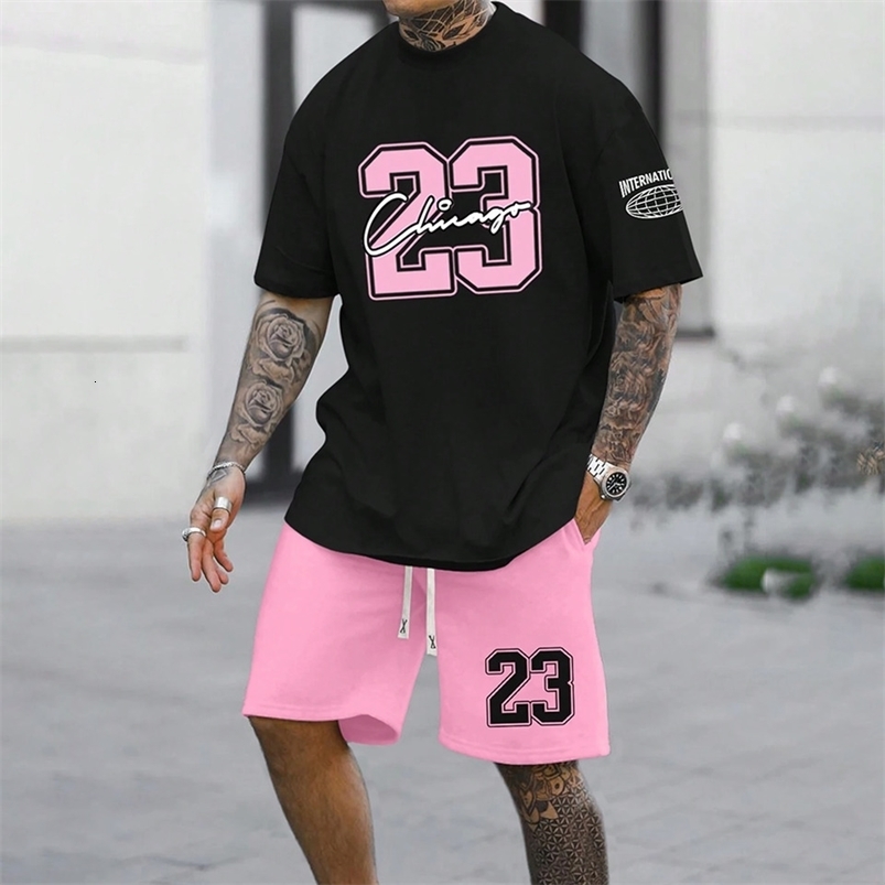 Mens Tshirt Pants Tracksuit 3D Print T Shirts Trousers Sets 2 Pieces Fashion Streetwear Male Oversized Suits Sportswea y240830