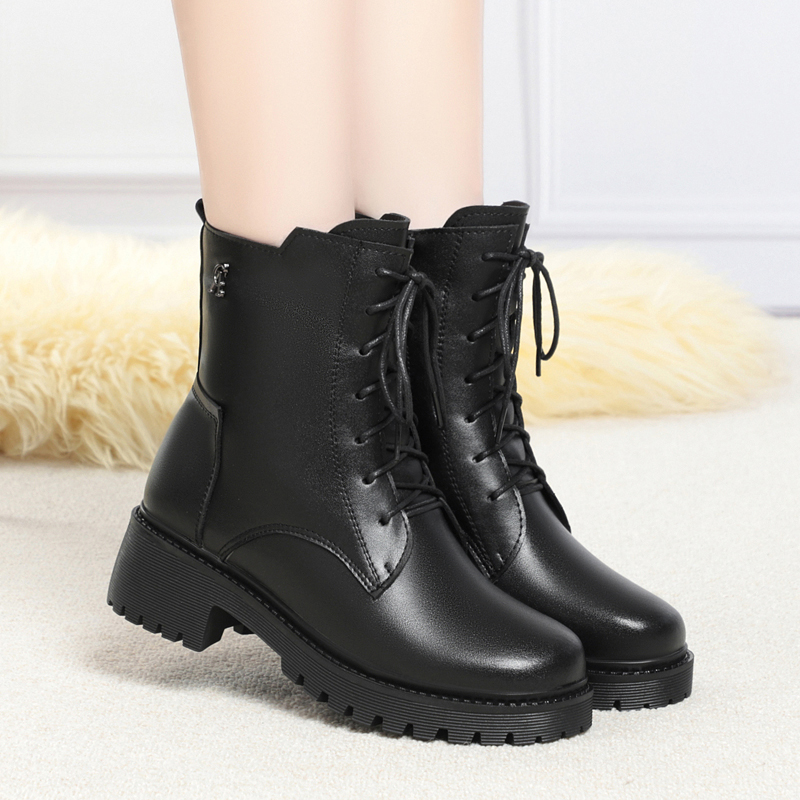 AIYUQI Ladies Boots 2024 New Genuine Leather Large Size Women's Winter Boots Natural Wool Snow Boots Women