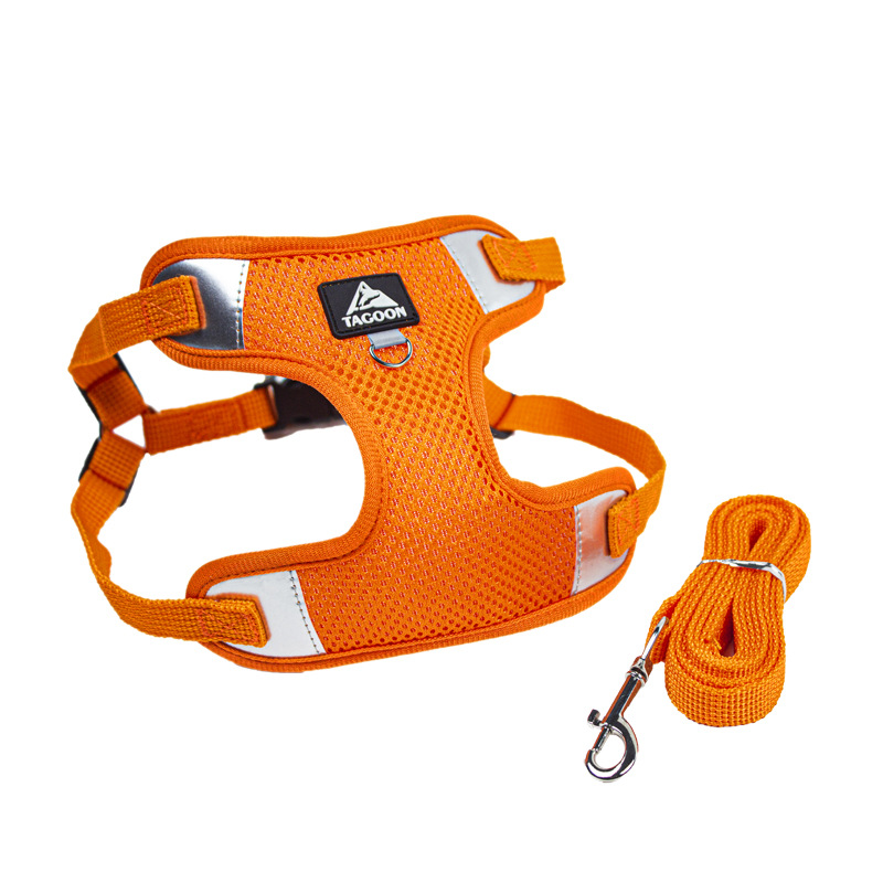 Pet Chest Harness and Leash Set Breathable Pet Harness Small and Medium Dog Dog Walking Leash Reflective for Pet Outdoor Outings