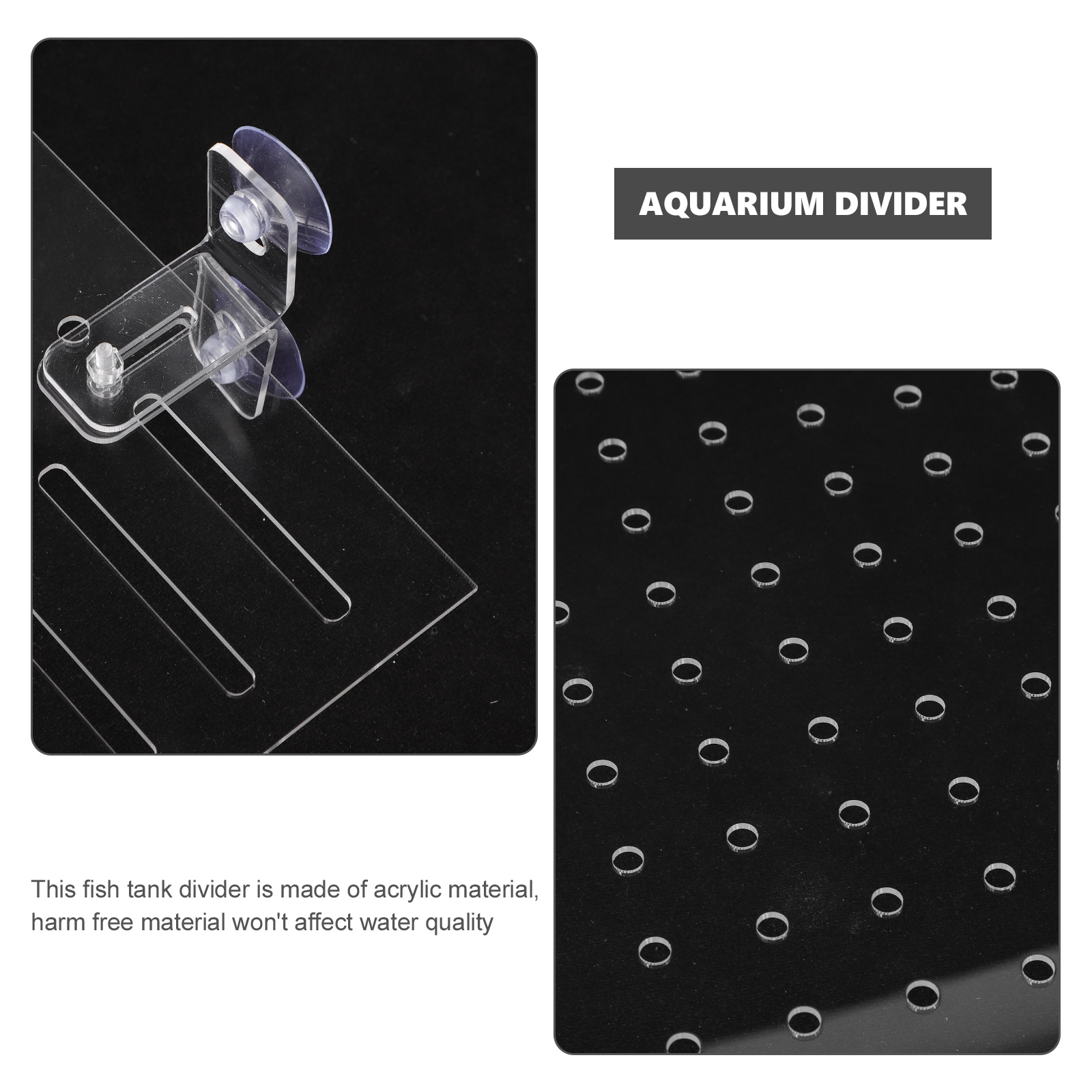 1 Set Acrylic Fish Tank Divider Aquarium Isolation Board Acrylic Aquarium Divider with Suction Cup
