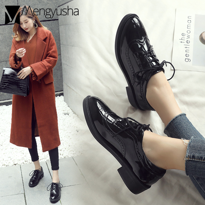 9ed61 design brand brogue craving cow leather oxford high quality derby women preppy style flat shoes