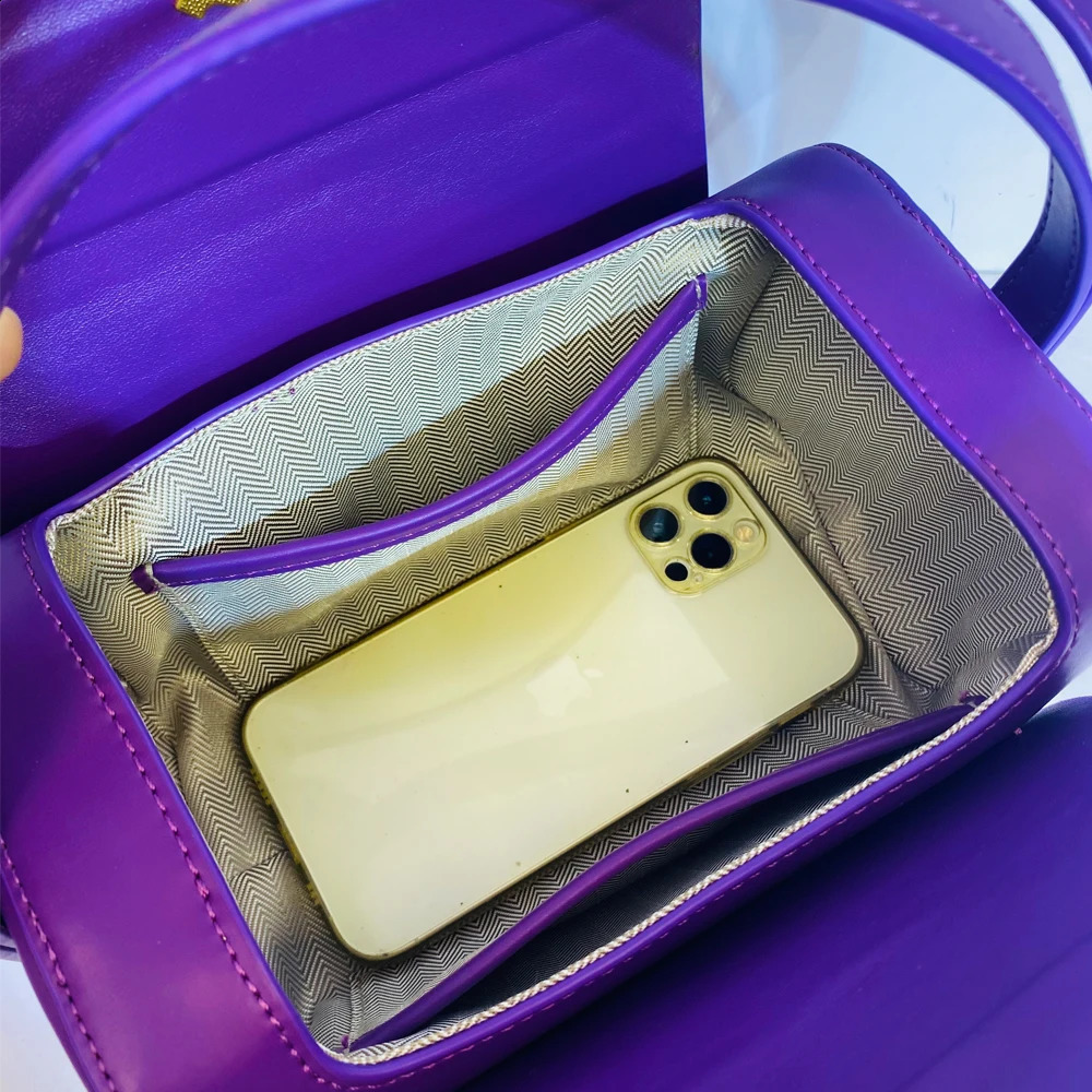 Box Small Boston Bag Handbags For Women Fashion Square Lock Decoration Shoulder Crossbody Bag Purse 240902