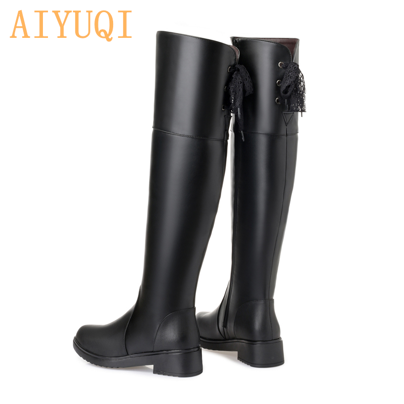 AIYUQI Women Boots 2024 New Genuine Leather Women Thigh High Boots Fashion Over The Knee Boot Motorcycle Boots Women Shoes