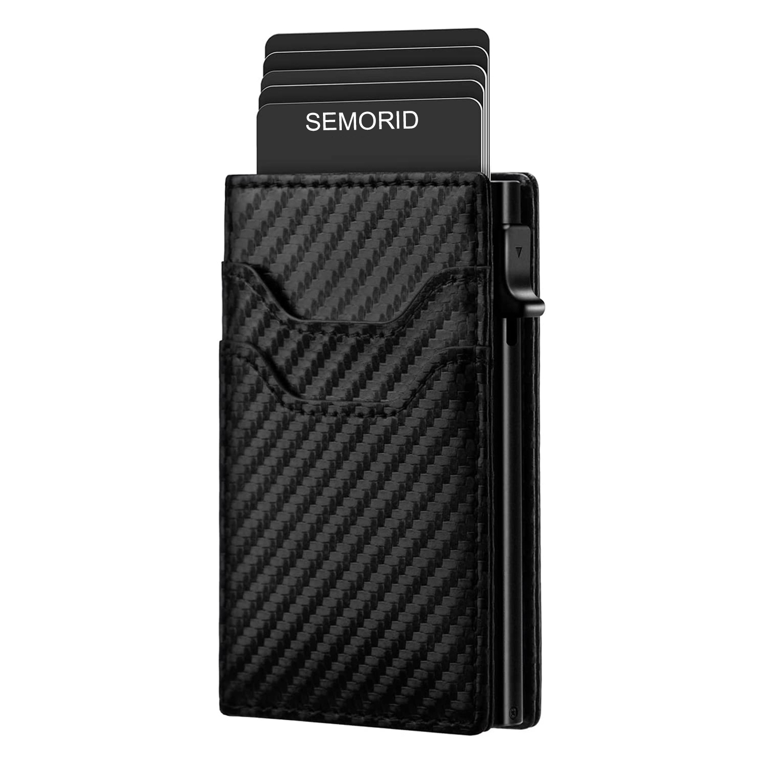 SEMORID Card Holder with ID Window Pop Up Cards Slim Leather Wallet RFID Protection Up to 11 Cards Card Case