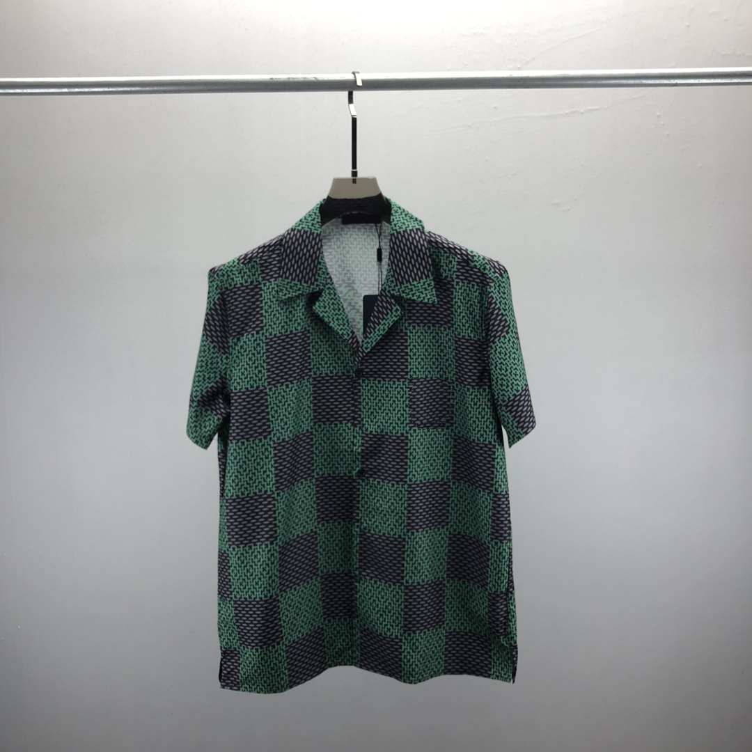 Men's designer shirt summer short sleeve casual button up shirt printed bowling shirt beach style breathable T-shirt clothing #267