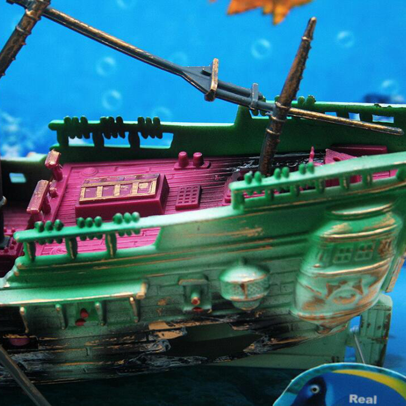 Large Aquarium Decoration Boat Aquarium Ship Air Split Shipwreck Fish Tank DIY And Home Decorating